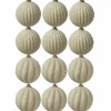 MARELIDA Weihnachtsschmuck<12x Christbaumkugeln Weihnachtskugeln bruchfest 2 Designs D: 8cm creme