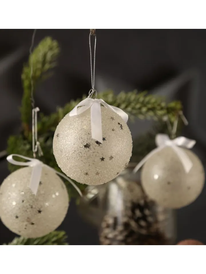 MARELIDA Weihnachtsschmuck<12x Christbaumkugeln Weihnachtskugeln bruchfest 2 Designs D: 8cm transparent