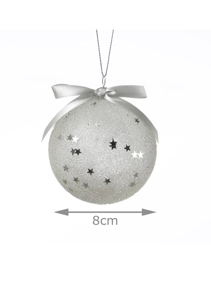 MARELIDA Weihnachtsschmuck<12x Christbaumkugeln Weihnachtskugeln bruchfest 2 Designs D: 8cm transparent