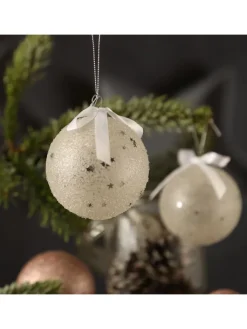 MARELIDA Weihnachtsschmuck<12x Christbaumkugeln Weihnachtskugeln bruchfest 2 Designs D: 8cm transparent