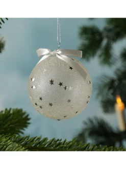 MARELIDA Weihnachtsschmuck<12x Christbaumkugeln Weihnachtskugeln bruchfest 2 Designs D: 8cm transparent