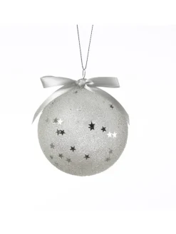 MARELIDA Weihnachtsschmuck<12x Christbaumkugeln Weihnachtskugeln bruchfest 2 Designs D: 8cm transparent
