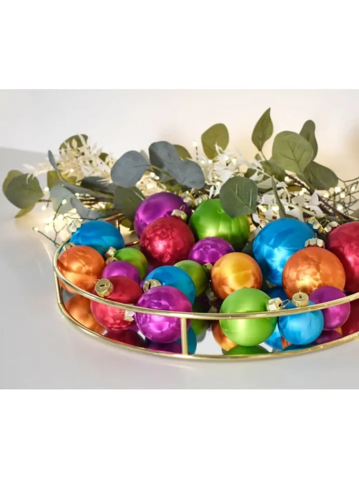 JACK Weihnachtsschmuck<60x Eislack Christbaumkugeln Glas Kugeln versch. Größen in Bunt