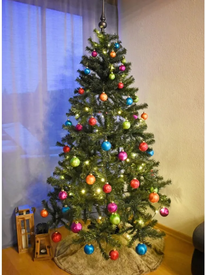 JACK Weihnachtsschmuck<60x Eislack Christbaumkugeln Glas Kugeln versch. Größen in Bunt
