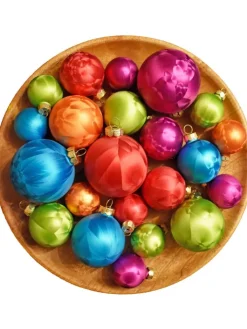 JACK Weihnachtsschmuck<60x Eislack Christbaumkugeln Glas Kugeln versch. Größen in Bunt