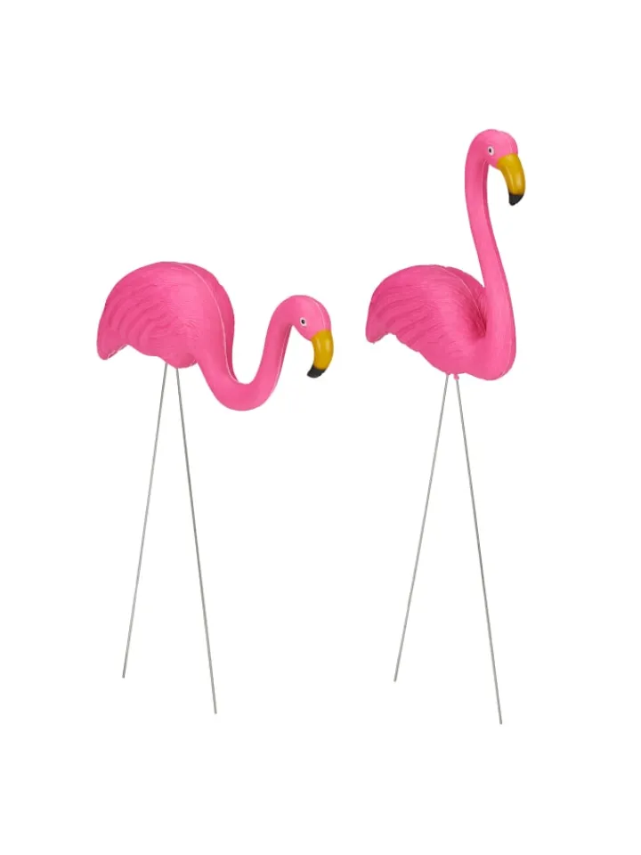 relaxdays Gartendekoration<12x Flamingo Figur in Pink