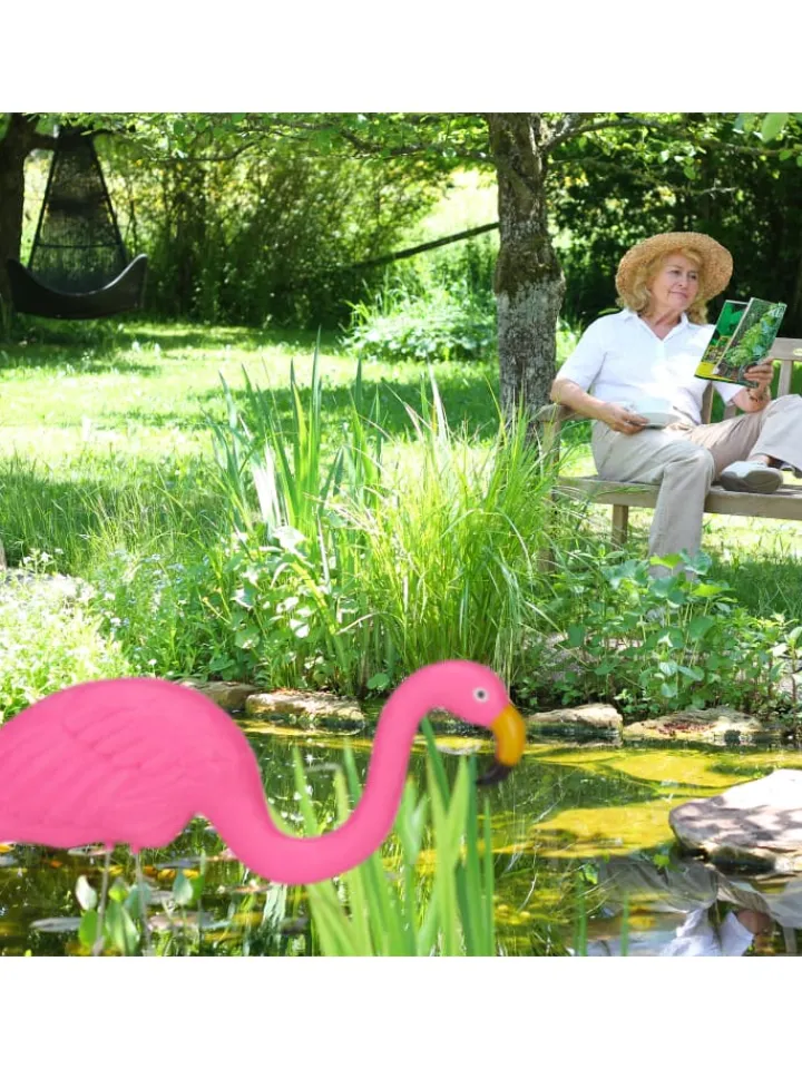 relaxdays Gartendekoration<12x Flamingo Figur in Pink