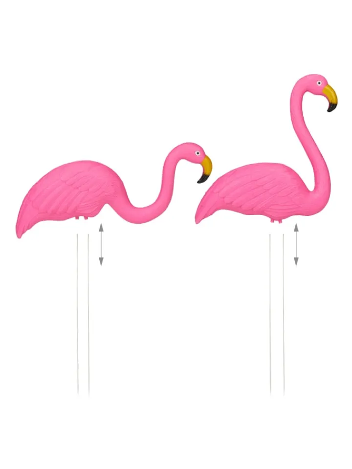 relaxdays Gartendekoration<12x Flamingo Figur in Pink