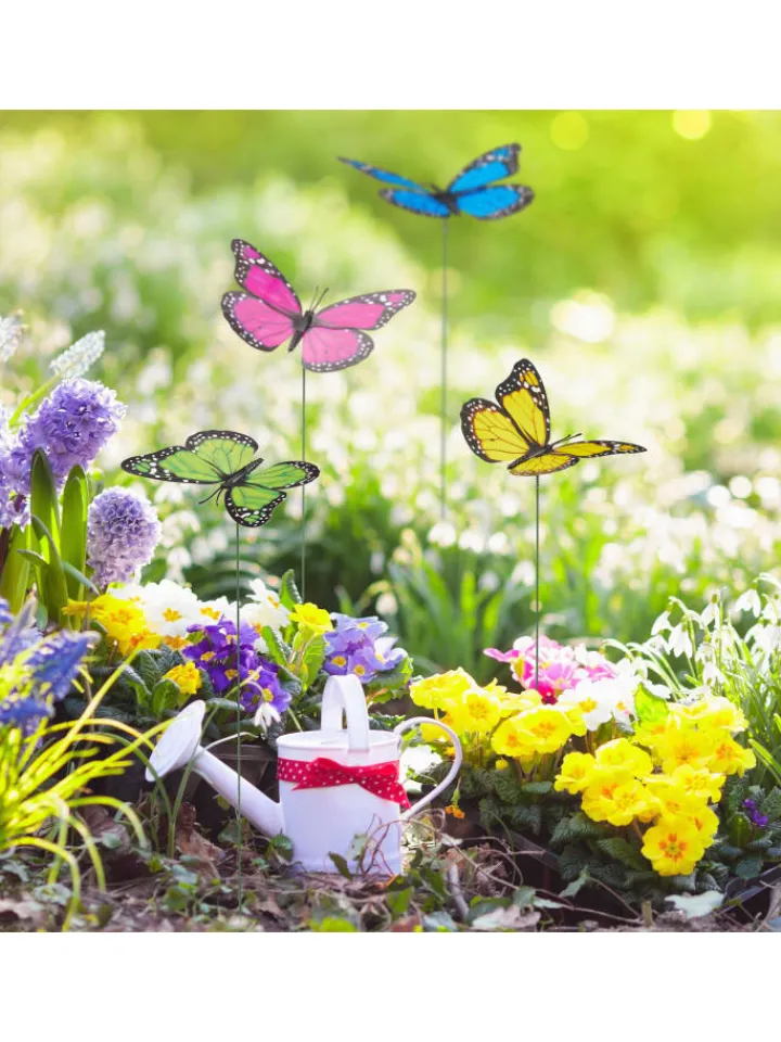 relaxdays Gartendekoration<36x Gartendeko Schmetterling in Bunt