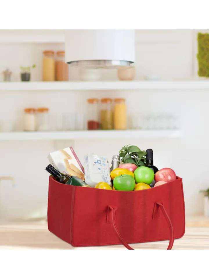 relaxdays Einkaufstaschen & -Trolleys<2x Kaminholztasche in Rot