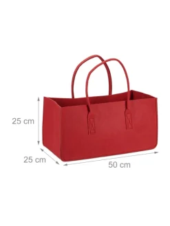 relaxdays Einkaufstaschen & -Trolleys<2x Kaminholztasche in Rot