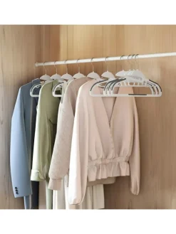 relaxdays Weitere Haushaltshelfer<20x Kleiderbügel in Weiß