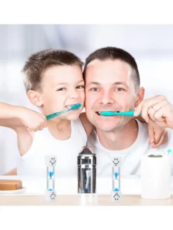 relaxdays Zahn & Mundpflege<40x Sanduhr Zähneputzen in Weiß-Blau