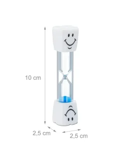 relaxdays Zahn & Mundpflege<40x Sanduhr Zähneputzen in Weiß-Blau