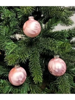 Thüringer Glasdesign Weihnachtsschmuck<12x Thüringer Glas Eislack 6cm Christbaumkugeln in Rosa