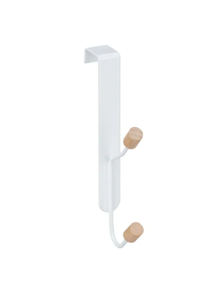relaxdays Weitere Haushaltshelfer<15x Türhaken in Weiß/Natur - (B)2 x (H)16 x (T)7 cm