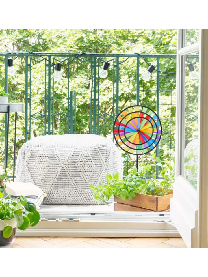 relaxdays Gartendekoration<4x Windrad in Bunt - (B)35,5 x (H)73,5 x (T)15 cm