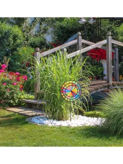 relaxdays Gartendekoration<4x Windrad in Bunt - (B)35,5 x (H)73,5 x (T)15 cm