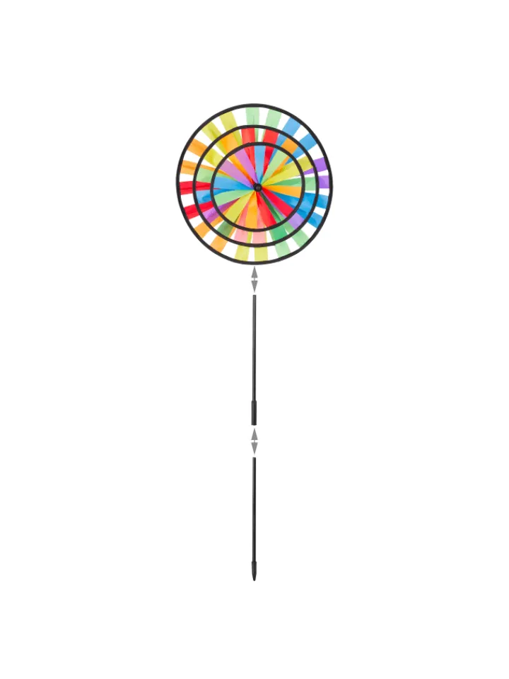 relaxdays Gartendekoration<4x Windrad in Bunt - (B)35,5 x (H)73,5 x (T)15 cm