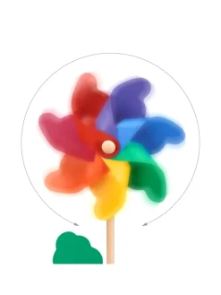 relaxdays Gartendekoration<2x Windrad in Bunt - (B)18 x (H)47,5 x (T)8,5 cm