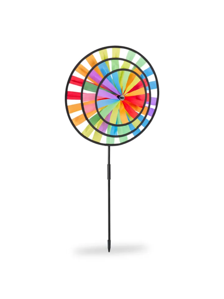 relaxdays Gartendekoration<2x Windrad in Bunt - (B)35,5 x (H)73,5 x (T)15 cm