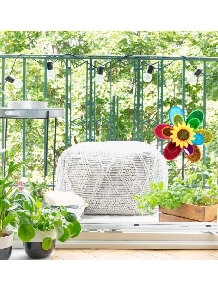 relaxdays Gartendekoration<2x Windrad in Bunt - (B)37,5 x (H)74,5 x (T)14 cm