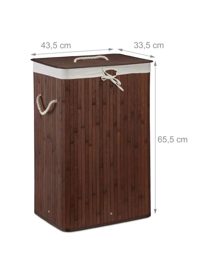 relaxdays Wäschekörbe & -Ständer<2x Wäschekorb in Braun/ Weiß - Je 83 l