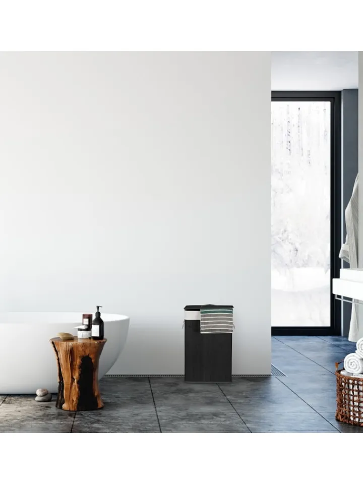 relaxdays Wäschekörbe & -Ständer<2x Wäschekorb in Natur/ Weiß - Je 83 l