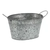 relaxdays Dekoschalen<4x Zinkwanne in Silber - 4 l