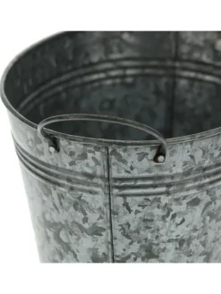 relaxdays Dekoschalen<4x Zinkwanne in Silber - 4 l