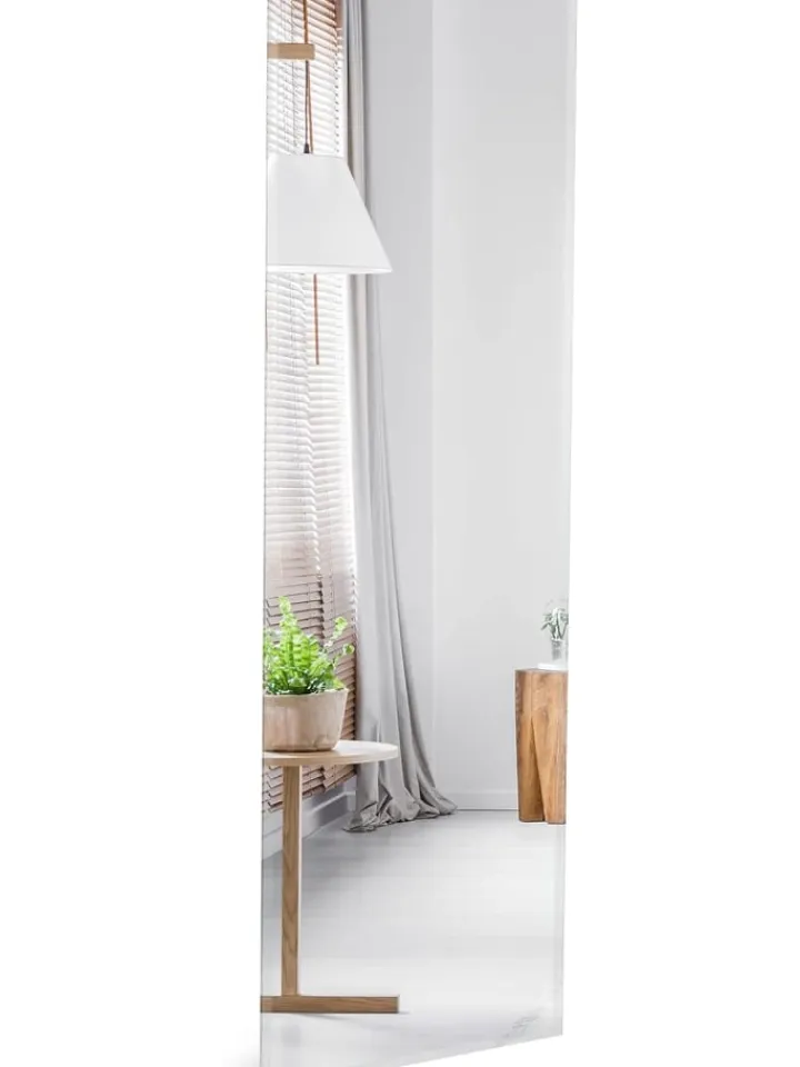 COSTWAY Spiegel<110x38cm Ganzkörperspiegel in Silber