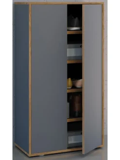 VCM Regale & Schränke<XL Holz Großer Schuhschrank Schuhkommode Salia B60 in Anthrazit