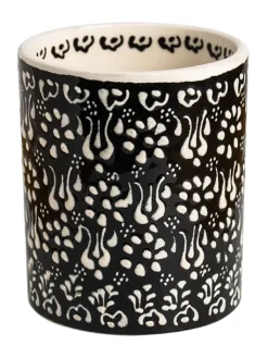 Ottoman Badaccessoires<Zahnputzbecher "Night" in Schwarz - (H)9,5 x Ø 8 cm