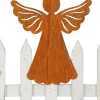POSIWIO Gartendekoration|Gartendekoration<Zaunfigur "Engel" in Braun - (B)20 x (H)24,5 x (T)5 cm