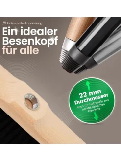 Novaliv Putz- & Waschutensilien<Zimmerbesen mit Stiel FEINE KUNSTBORSTEN Besen weiche Borsten dicht be in Braun
