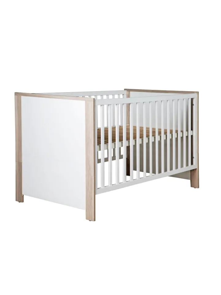 roba Möbel-Sets<Zimmerset Olaf 3-tlg. Luna Elm/Weiß mit Bett, Umbauseiten & Bettkasten