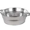 UNUS Gartendekoration<Zinkwanne 12 Liter mit Griffen in Silber