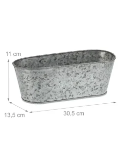 relaxdays Dekoschalen<Zinkwanne 6er Set in Silber