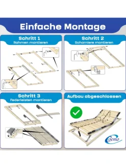 Coemo Betten & Matratzen<7-Zonen Lattenrost PREMIUM Kopf-Fußteil verstellbar in Natur