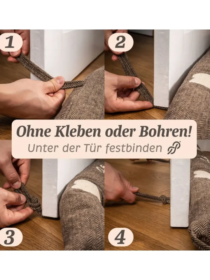 Praknu Tür- & Zugluftstopper<Zugluftstopper 90cm - Waschbarer Bezug - Energiesparend - Extra